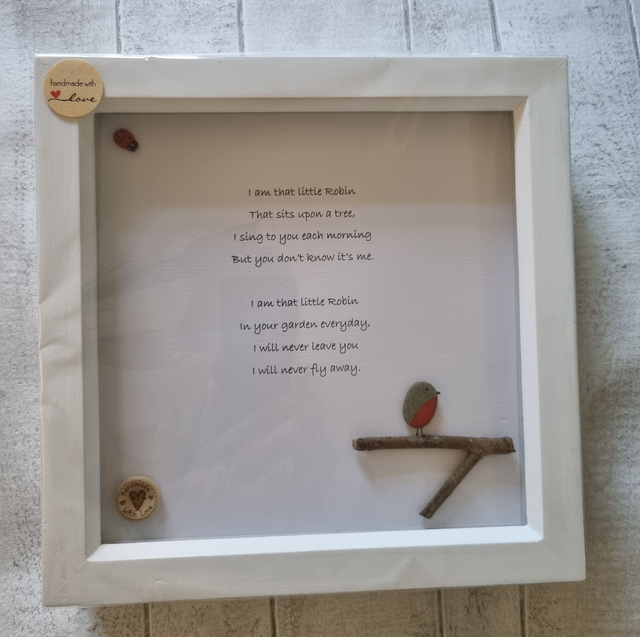 Irish, Hand Crafted, Personalised Pebble Art Picture in Memory of a Loved One 
