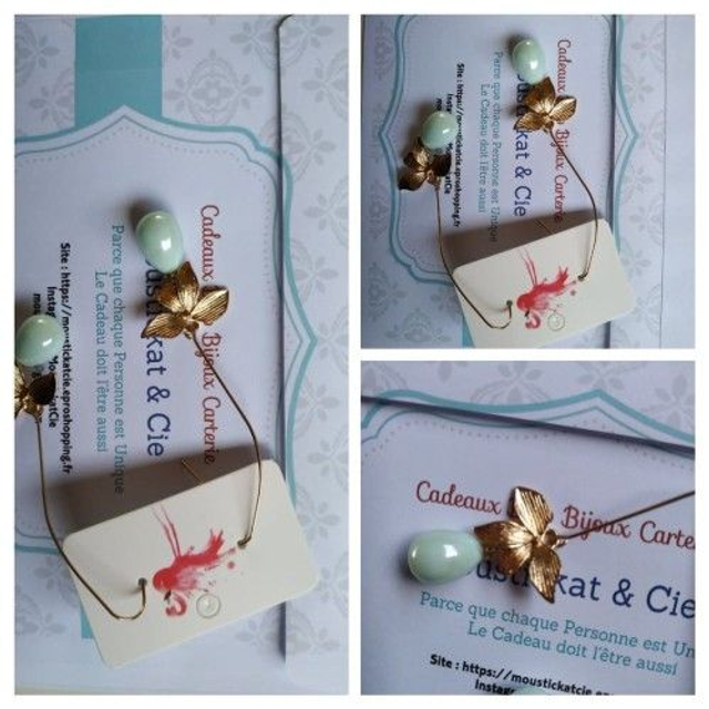  Boucle d'oreilles pendantes " gouttes de pluie "