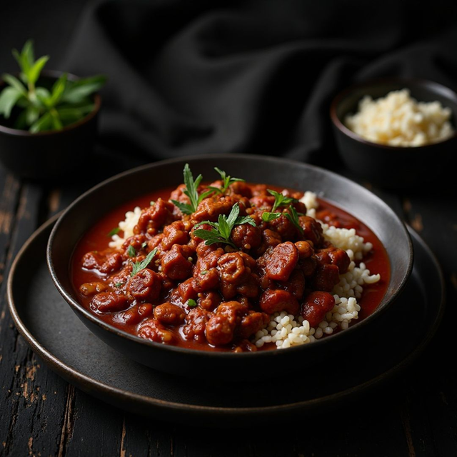 Dish: Chili con Carne &amp; White Rice