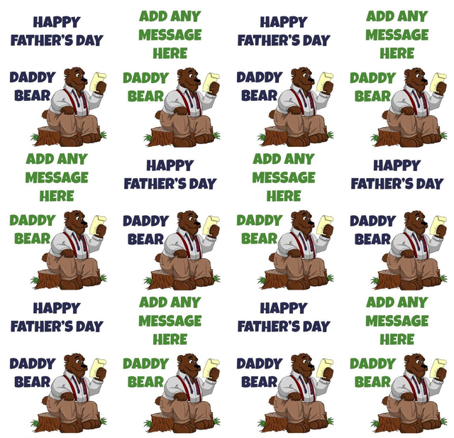 Daddy Bear Fathers Day Personalised Gift Wrap Wrapping Paper