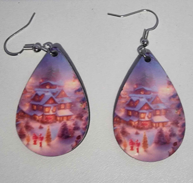 Boucle d&#039;oreille &quot;maison de noël&quot;