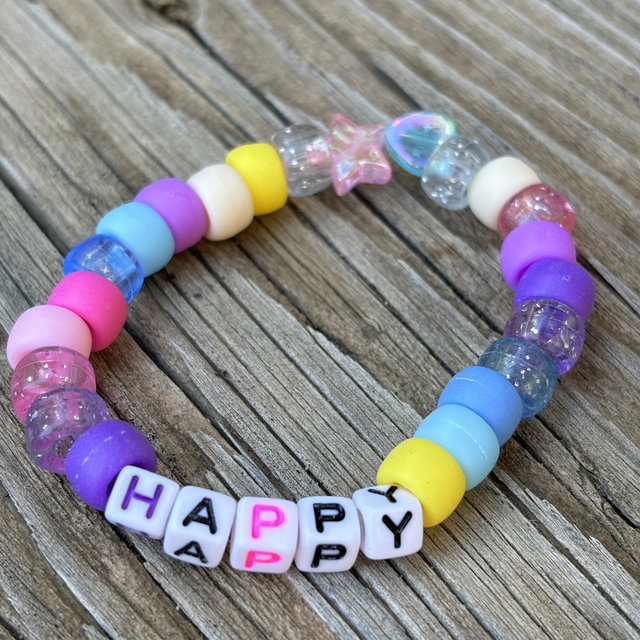 Bracelet  bonbon multico mauve HAPPY 