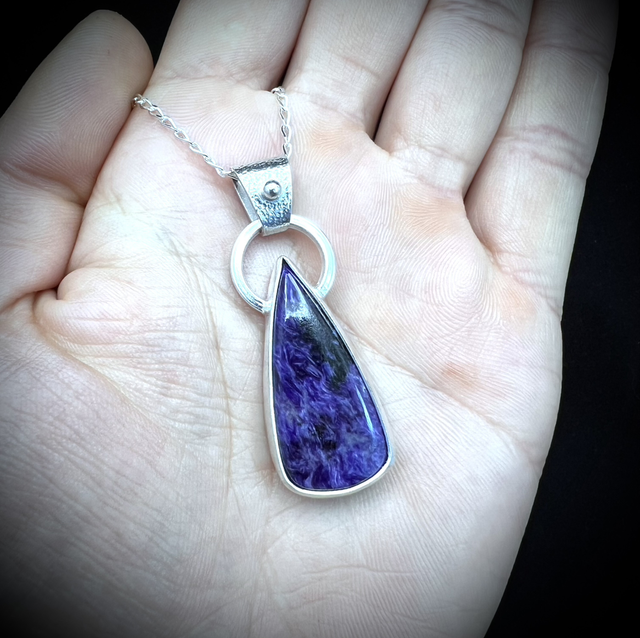 Colgante de Plata artesanal con Charoita