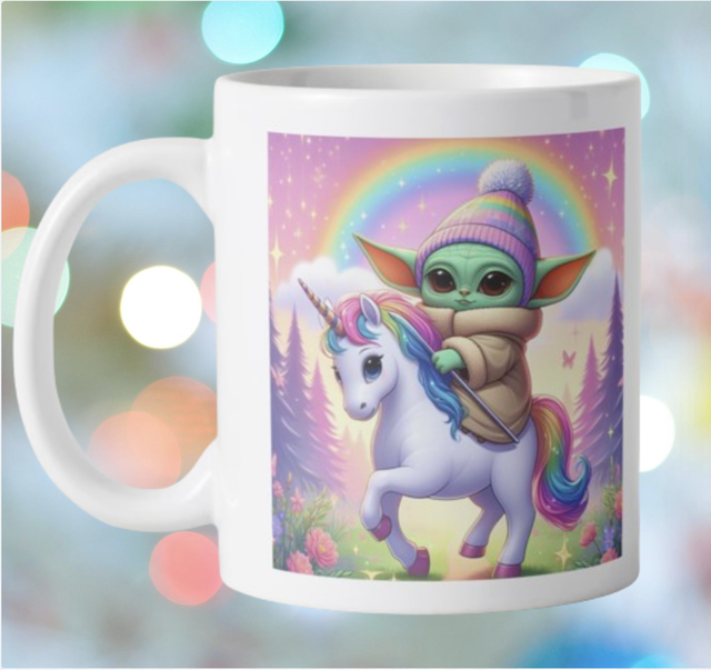 Mug &quot; Grogu licorne &quot; sur commande 