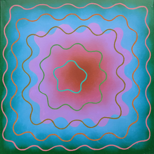 Ekran - fale, 100x100 olej płótno 2014