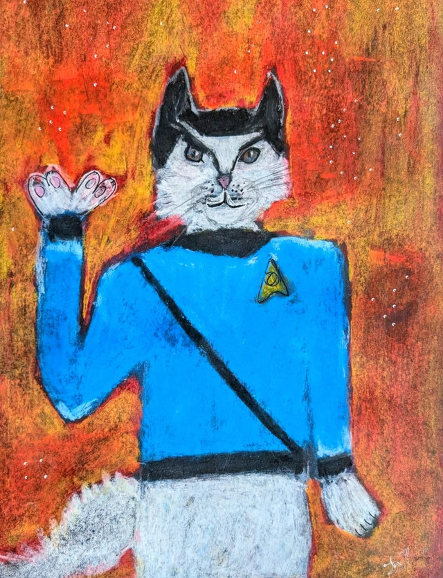 Art Spock The Cat print or Card 