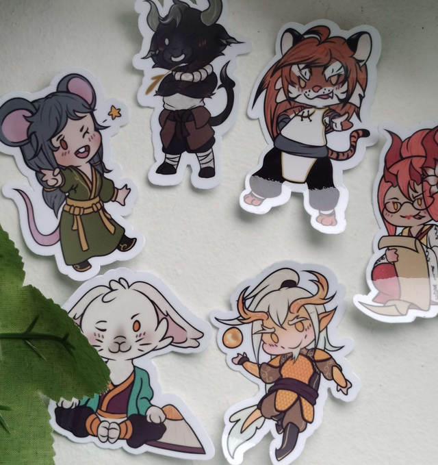 Lot de 6 autocollants : Signe du zodiaque chinois