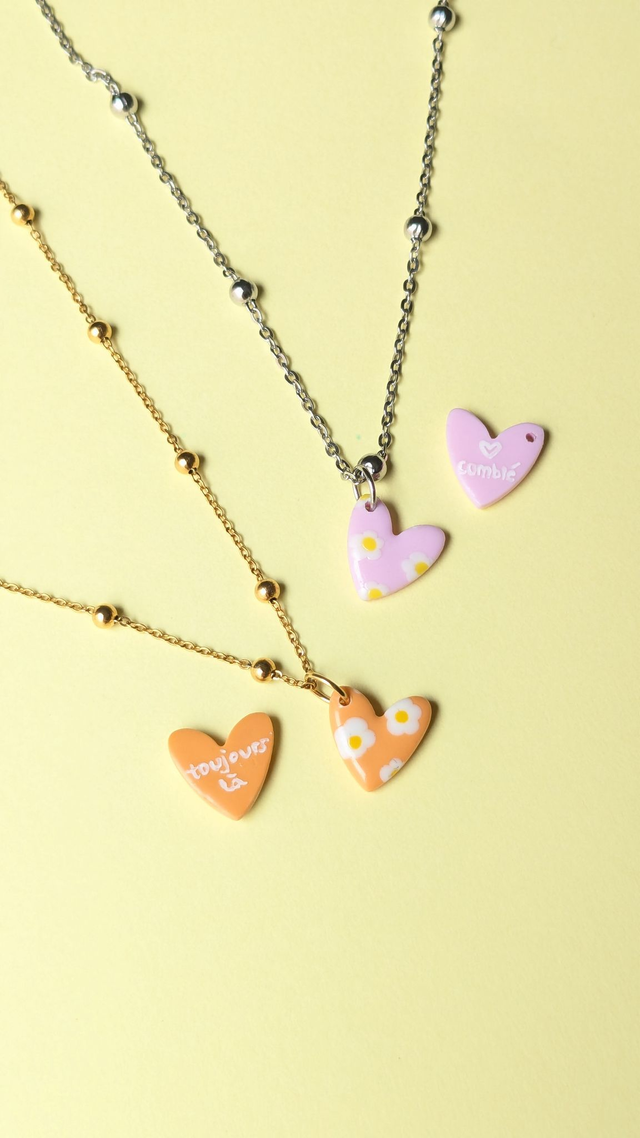 Collier cœur fleuri TOUJOURS LÀ – Fête des Mères