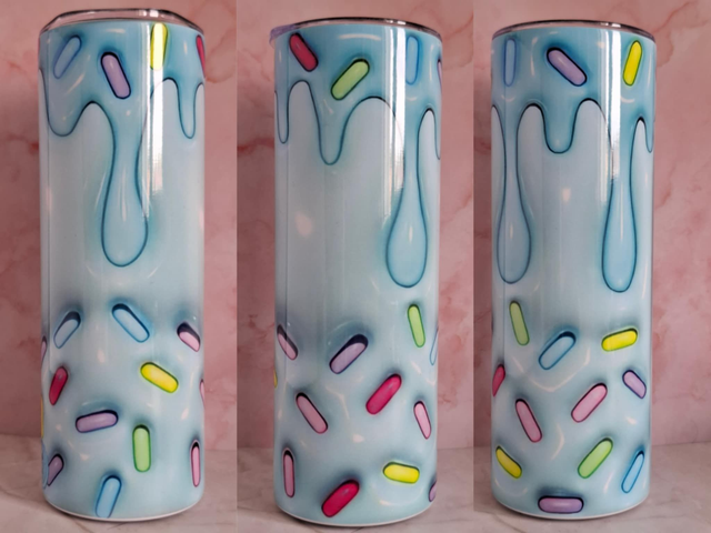 Gourde canette 3D Donuts Bleu