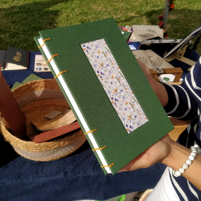 Carnet aquarelle rigide A5 - fleurs/vert - carnet de voyage