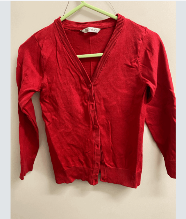 Preloved red knitted cardigan
