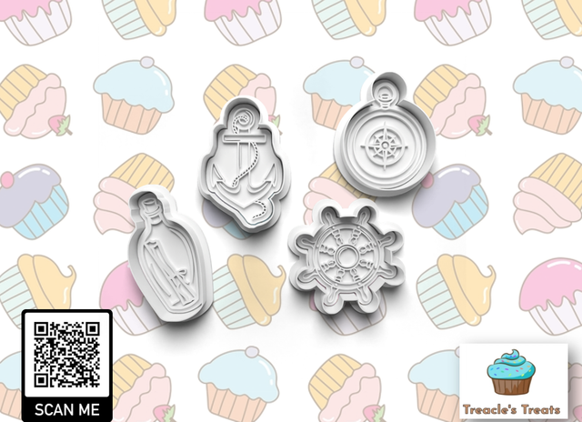 Sailor Theme Fondant/cookie stamps with cutters