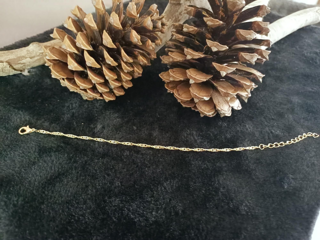 Bracelet mailles moyenne torsades  - 23,5 cm