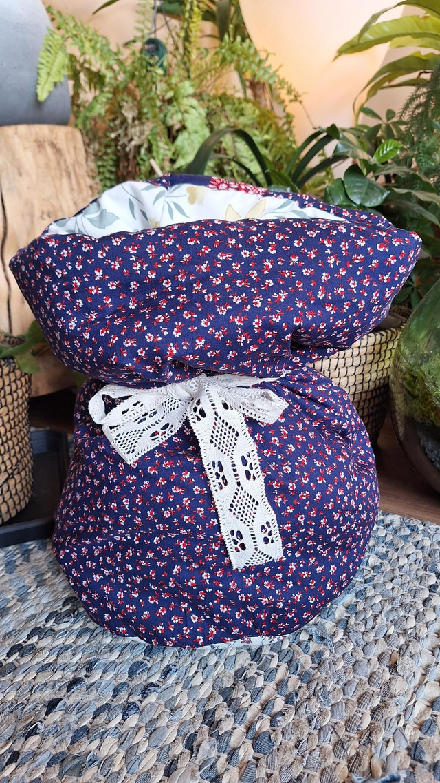 Stoofzak hooimadam - blauw met lichte voering