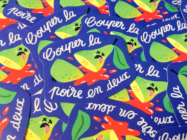 Sticker "Couper la poire en 2" 🍐🔪🩸