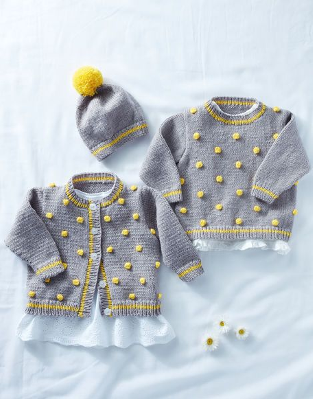 Baby Cardigan, Sweater &amp; Hat DK Pattern 5289