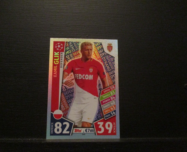 Kamil Glik - UEFA Champions League Match Attax 2017/18 Original Trading Card #240