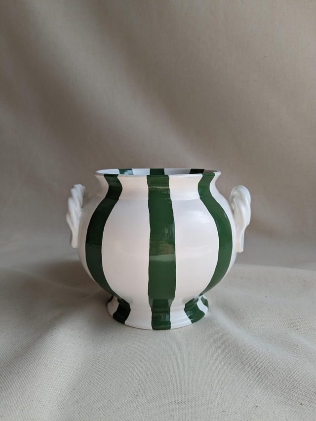 Pot Gaspard - rayures vertes