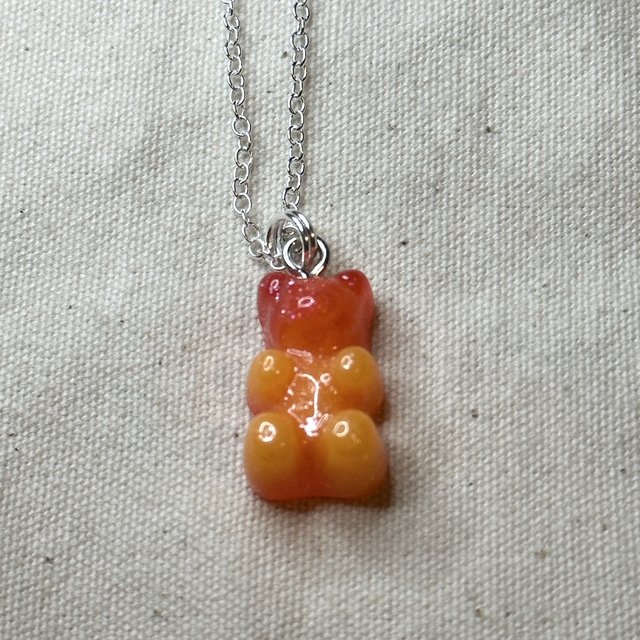 Orange berry gummy bear necklace 