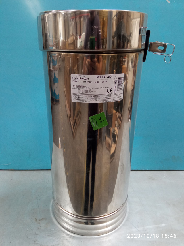 PTR30 - élément droit 500 MM D150 INOX - 2PTIELDR150500 