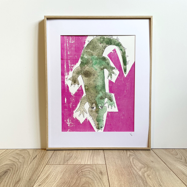 Funny looking Crocodile A3 Original