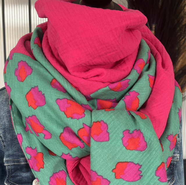 Foulard Léopard Fuchsia 