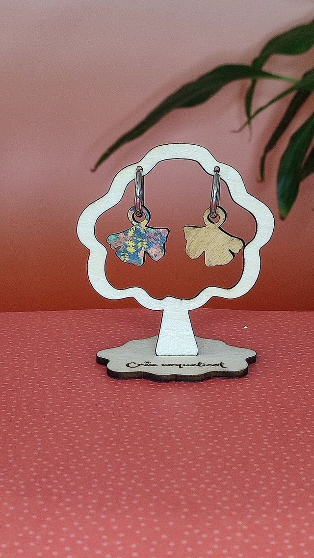 Boucles d' oreilles Gingko double-face interchangeables