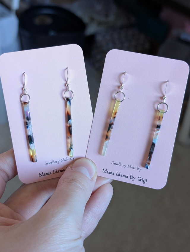 Acrylic stick earrings 