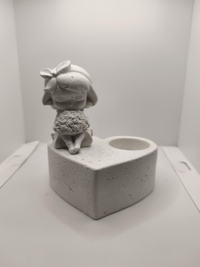 Teelichthalter Herzform mit Engel