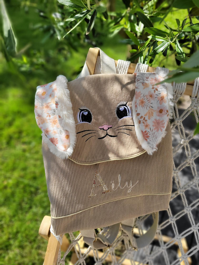 Sac à dos lapin 🐰 fleurs domitille 