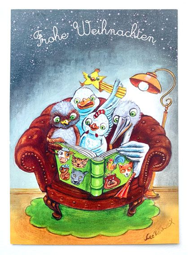 Böhm & Böhm - Postkarte "Frohe Weihnachten - Sessel" / Postcard "Merry Christmas - Armchair"