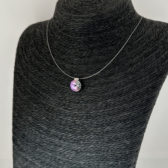Solitär RIVOLI 12 an Edelstahlreifen, Vitrail Medium Violett