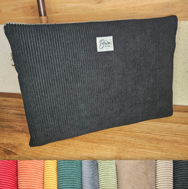 Personnalisez votre housse d&#039;ordinateur en velours côtelé noire