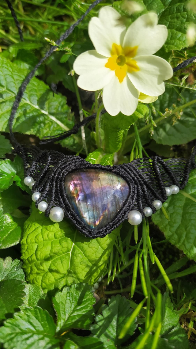  Collier Labradorite/ Macramé 