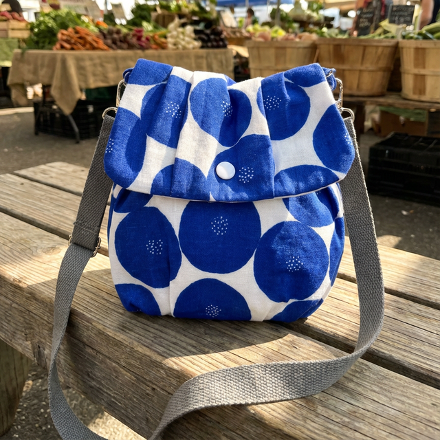 SS103 - Blue dot Pattern Crossbody Shoulder Bag