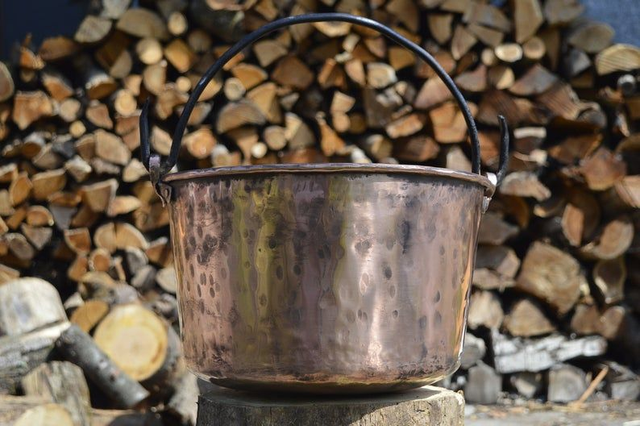 Copper pot cauldron for polenta , cooking pot , large pots handmade