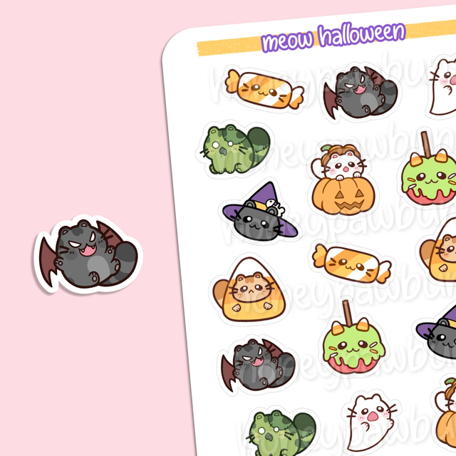 Meow Halloween Sticker Sheet - ST2216