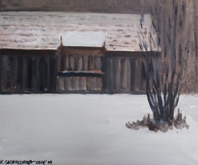 Zima, 50x60 olej płótno