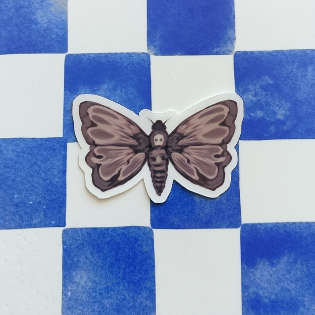 skull moth - vinyl sticker