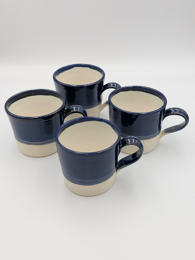 Set of 4 blue mugs
