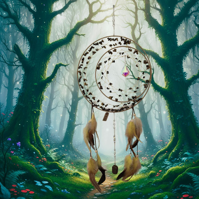 Attrape-Soleil en Oeil de Tigre et Tourmaline