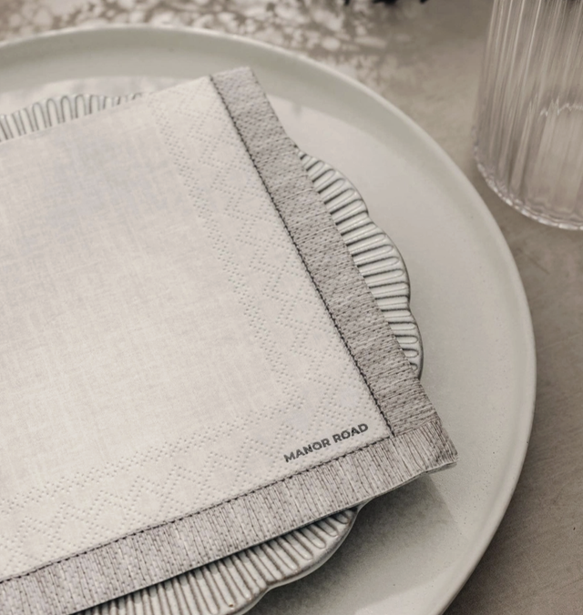 Fringed (Beige) Napkins - Luncheon (pack of 20)