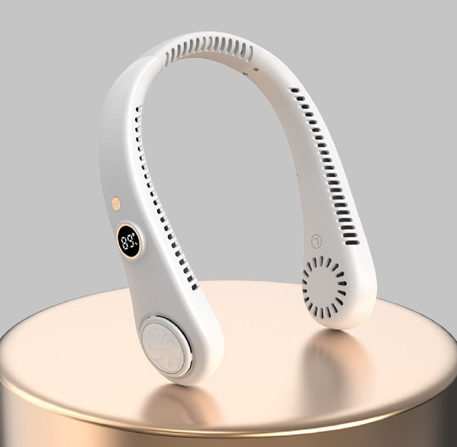 Ventilateur FZM-10 Blanc. Le ventilateur tour du cou est un accessoire pratique et innovant pour vous rafraîchir lors des journées chaudes