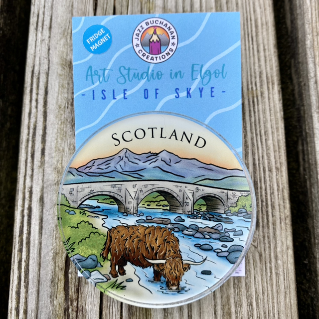 Scotland Cow Bridge fridge magnet