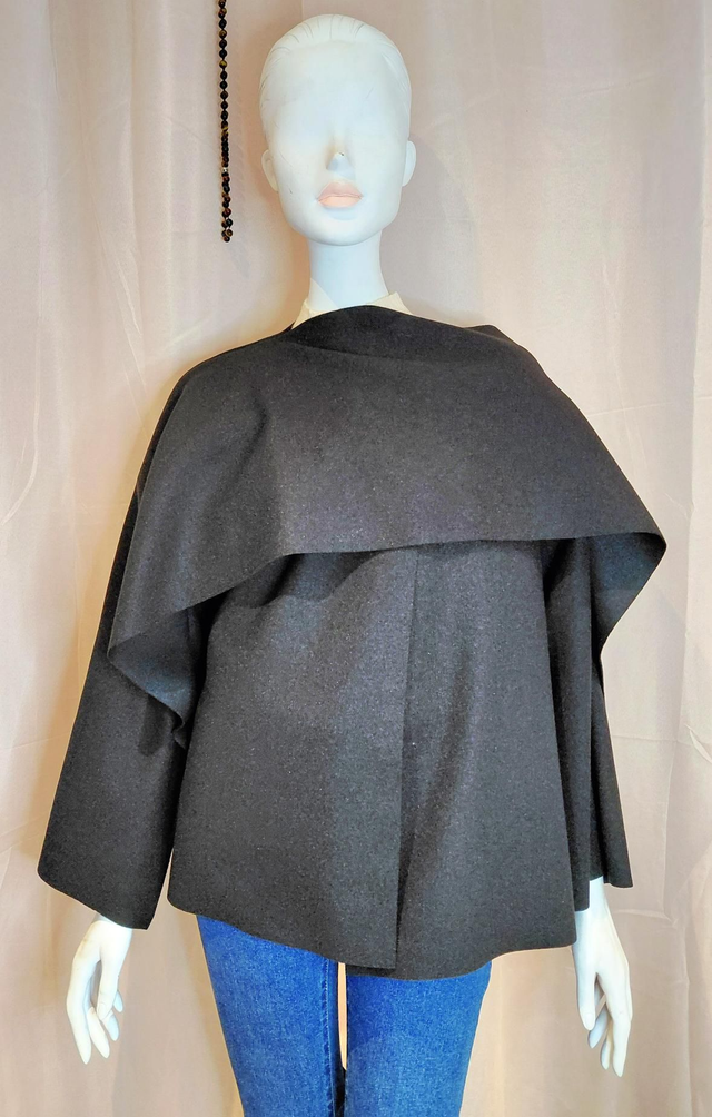 🌈 Manteau Echarpe Intégrée Noir Elégance au Quotidien 🌈