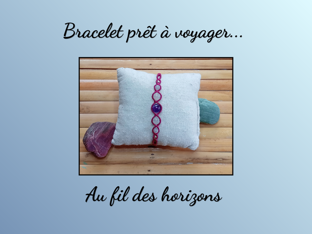 Bracelet macramé  Améthyste et Pierre de Lune - Intuition et Sérénité
