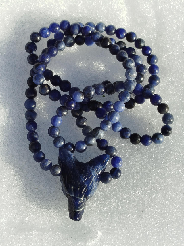Sautoir Sodalite loup