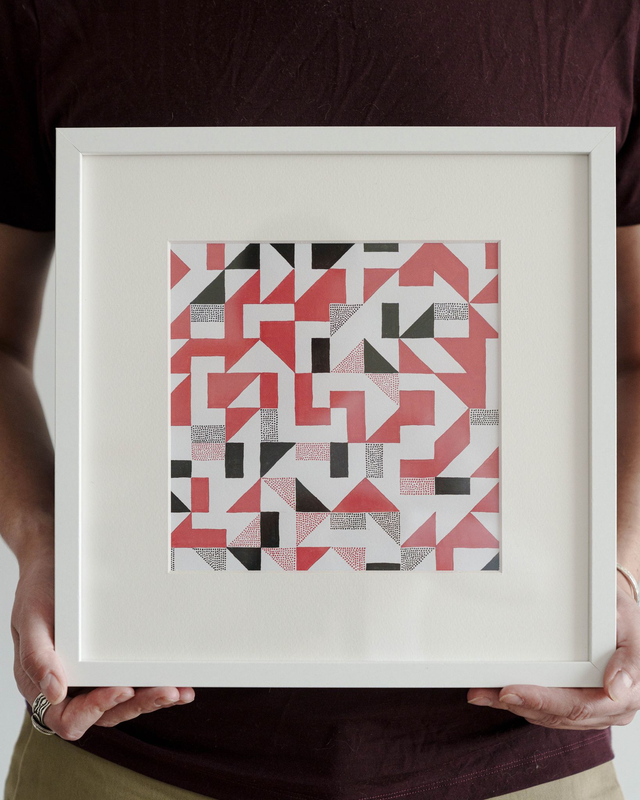 Peinture "Petite composition hasardeuse no. 2" - 20 x 20 cm