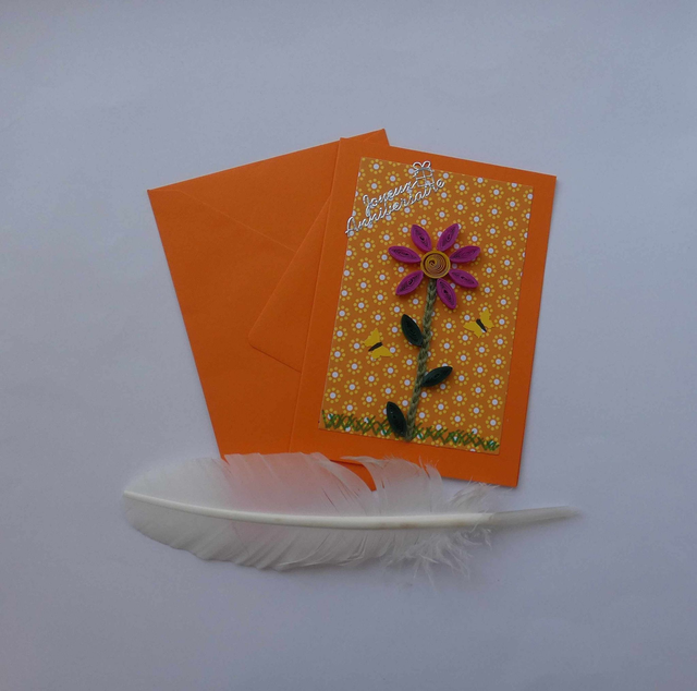 Une fleur en quilling pour un anniversaire