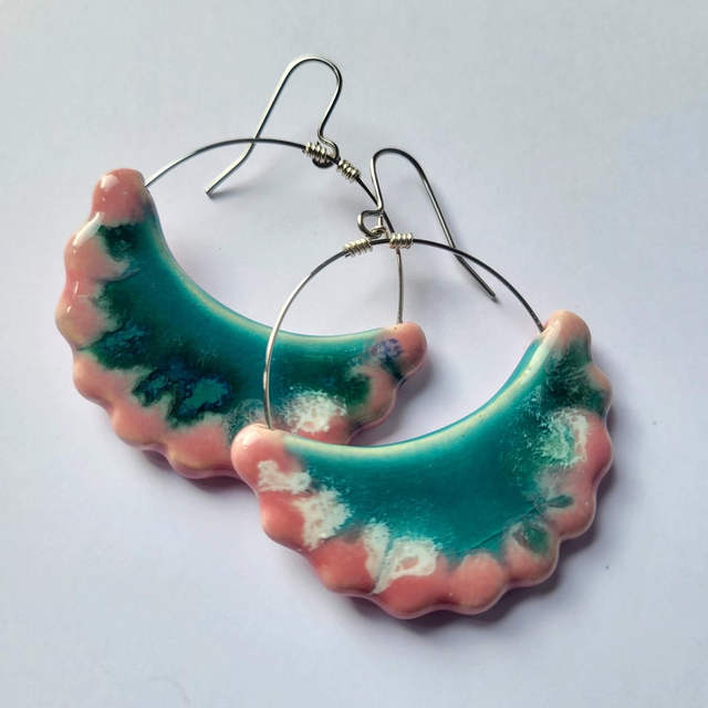NEW - Frilly Hoop Earrings - 3 colourways available